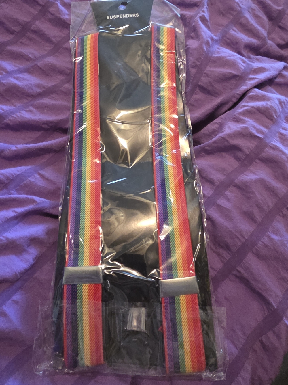 Rainbow Stripe Suspenders for Women - Vibrant Multicolor